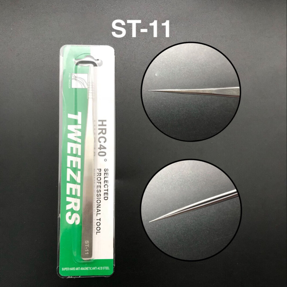 Penghui-Toys (St-11) Eyebrow Eyelashes Tweezers 1.5Mm Interior Tip To Grab Hair From The Root For Women Young Girls