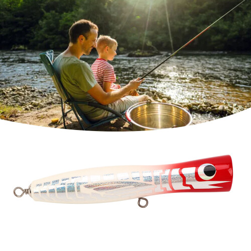 Großer Buchenholz-Popper Köder 14 cm 45 g Reflexive, attraktive Farben