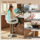 Homcom HOMCOM Bar Stools Adjustable Swivel with Armrest Set of 2 White 2