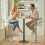 Homcom HOMCOM Bar Stools Adjustable Swivel with Armrest Set of 2 White 6