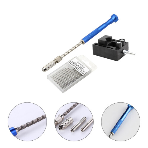 conjunto de broca com furadeira manual semi-automática e torno 2
