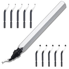 Swivel Deburring Tool & 10 Extra Heavy Duty HSS Blades, Deburring Tool 3D Printing for Metal, Resin, PVC Pipes, Copper B