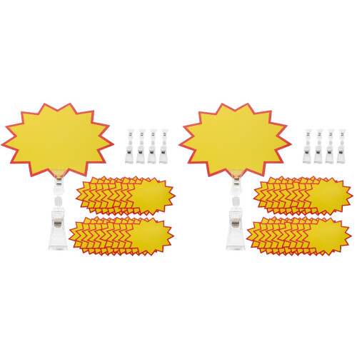 2Sets Robuste Preisschild Clips Gelb Für Supermarkt Warenpräsentation 1
