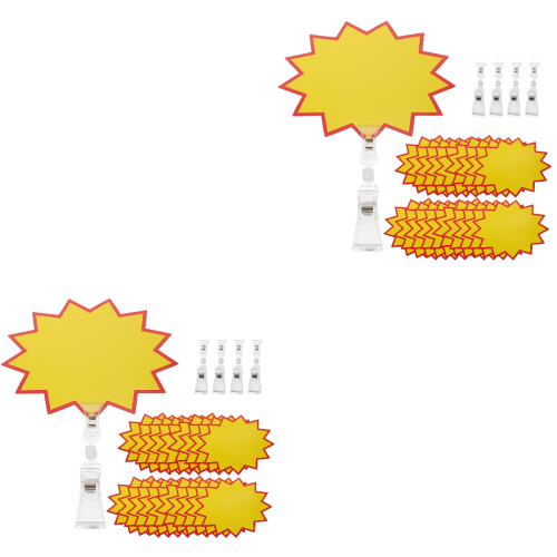 2Sets Robuste Preisschild Clips Gelb Für Supermarkt Warenpräsentation 2
