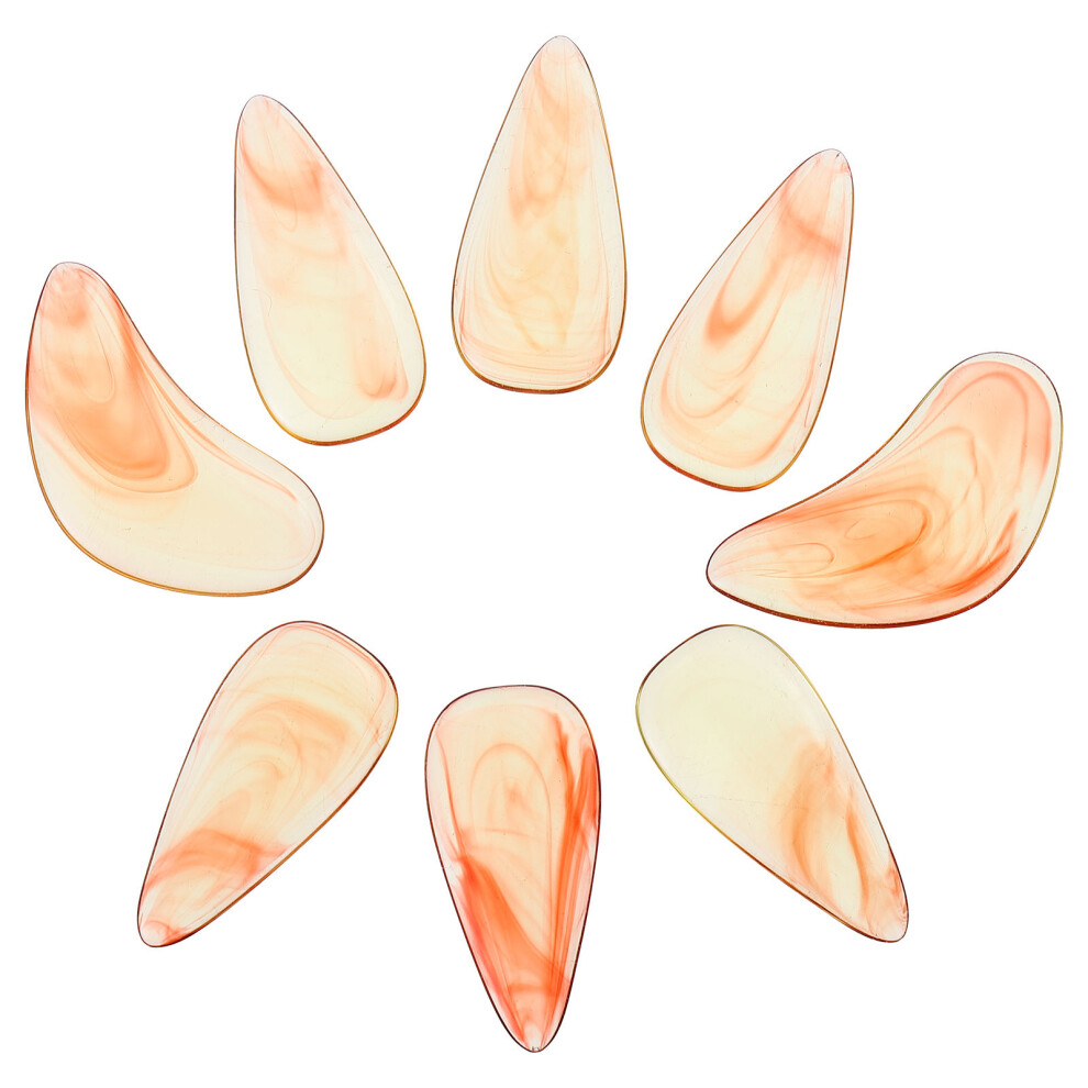 Villcase Orange 8Pcs Premium Guzheng Practice Nails Abs Portable Finger Covers