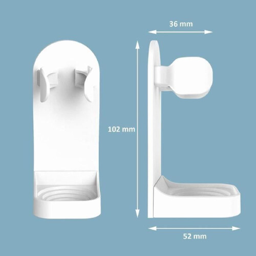 Electric Toothbrush Holder, Multifunctional Plastic Self-Adhesive Wall-Mounted Toothpaste Organizer, 2-Pack 2