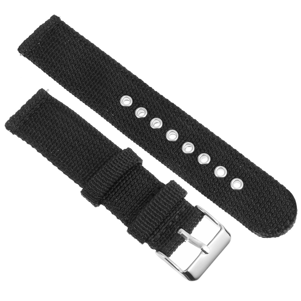 2Pcs Black Nylon Watch Bands Quick Release Wristbands For Men Women White,Black,Gold 3041055678094