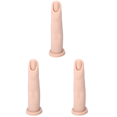 3Pièces Doigts Art Ongles Silicone Beige Simple À Utiliser 1