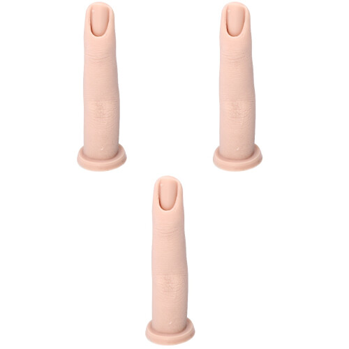 3Pièces Doigts Art Ongles Silicone Beige Simple À Utiliser 2