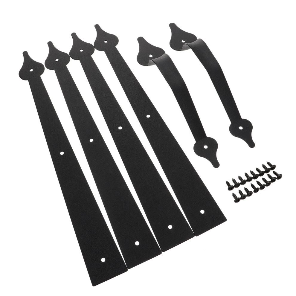 1Set Black Carbon Steel Barn Door Handle Durable Garage Warehouse Pull 3163702874557