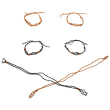 1Set Vintage Wax Rope Necklace Cord Stone Holder for DIY Jewelry Decor