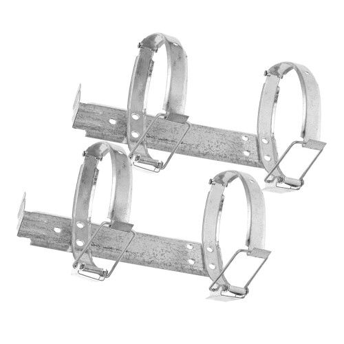 2Pcs Durable Silver Iron Fire Extinguisher Holder Wall Mount Brackets