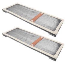 2Pcs Vintage Wooden Wall Hangings with Leather and Jute Rope Decor