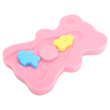 1Set Infant Bath Sponge Pink Supple Non-Slip Cartoon Bath Cushion