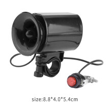 High-Quality 6 Sounds Electronic Bicycle Bell Horn Ring Alarm Black 8.8x4x5.4cm