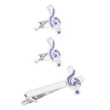 Lot De Strass Note De Musique Pince À Cravate Boutons De Manchette
