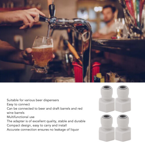 4Pcs Plastic Beer Barrel Dispenser Adapter DN10 2