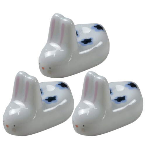 3Pcs Ceramic Chopstick Rest White Table Holder for Home Use 1