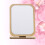 1Pc Beige Wooden Foldable Makeup Mirror Large Surface Desktop Mirror 3