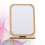 1Pc Beige Wooden Foldable Makeup Mirror Large Surface Desktop Mirror 8