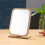 1Pc Beige Wooden Foldable Makeup Mirror Large Surface Desktop Mirror 10