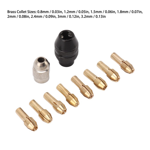 Drill Chuck & Collet Set Brass 4485 Quick Change with 2 Nuts for Rotary Tools 1