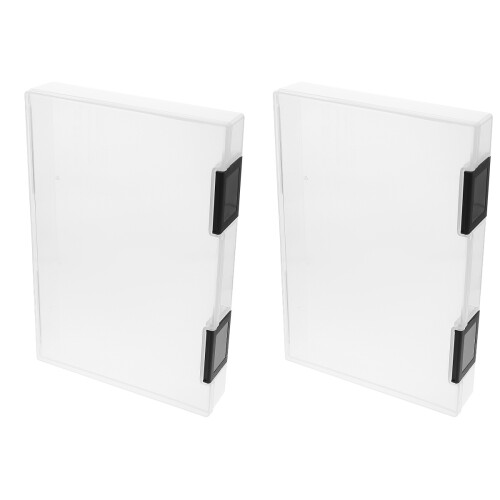 2Pcs Transparent File Box Plastic Storage Container for Documents 1