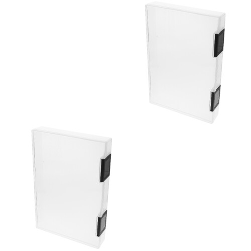 2Pcs Transparent File Box Plastic Storage Container for Documents 2