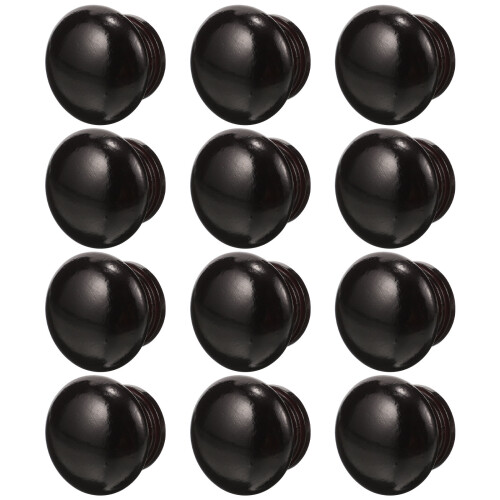 12Pcs Wood Door Pull Handles Minimalist Black Drawer Knobs for Home 2