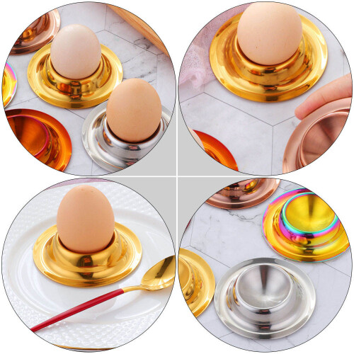 2Pcs Stainless Steel Egg Holder Cup for Home Kitchen Breakfast Storage 2