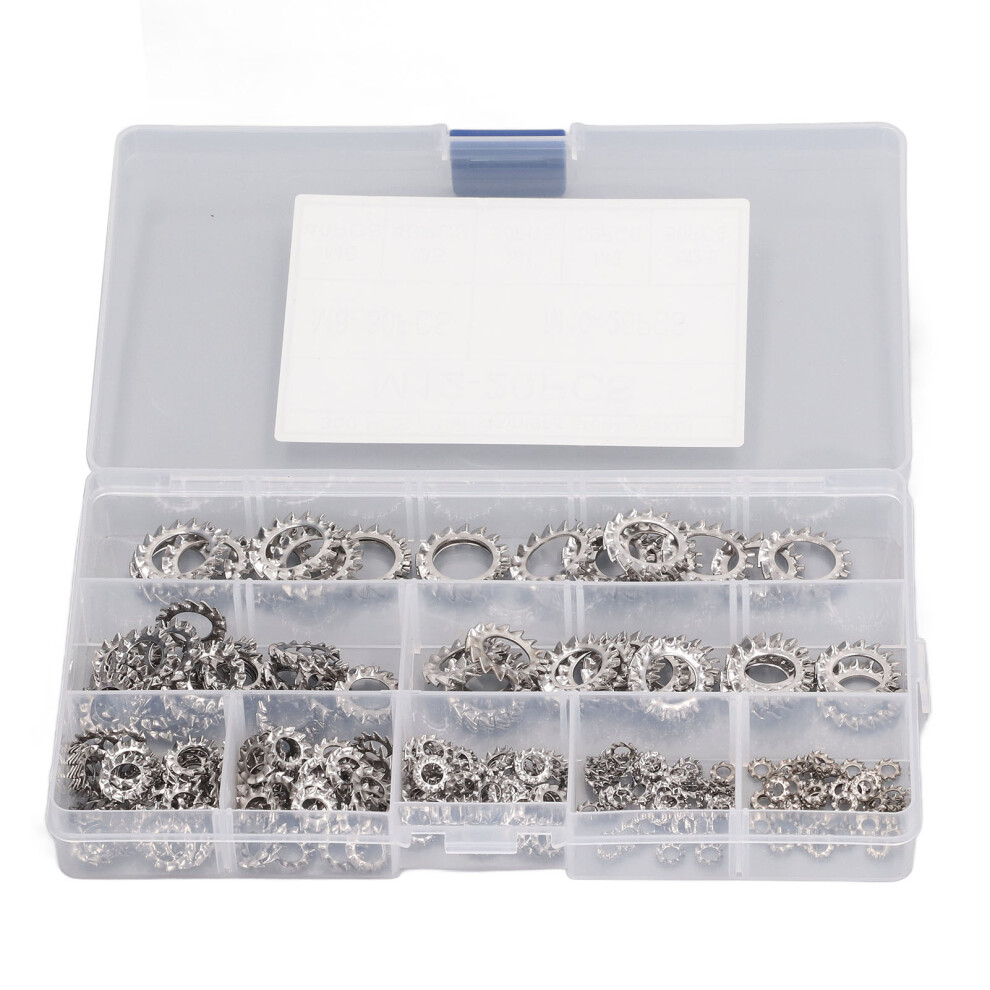 Stainless 300Pcs External Tooth Washers M2.5-M12 9451393669243