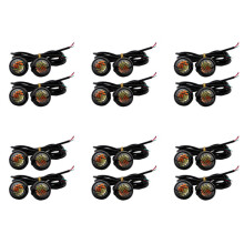 24 Pcs Car 12V 23mm Dual Color Switchback 4014 12 LED Drl Eye Daytime Light