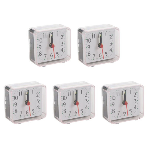 5PCS Portable Cute  Cartoon Multi-Function Table Clocks（White）