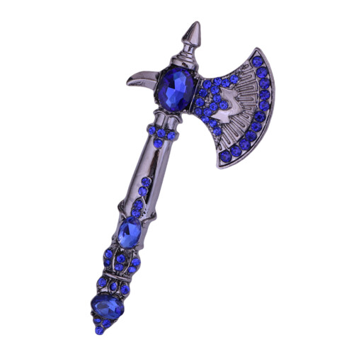 Axe Brooch Pin Vintage Tomahawk Con Strass Per Donna Uomo 1