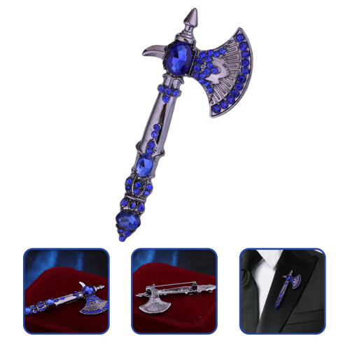 Axe Brooch Pin Vintage Tomahawk Con Strass Per Donna Uomo 2