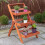 Samuel Alexander Outdoor 3 Tier Wooden Foldable Plant Display Stand 1
