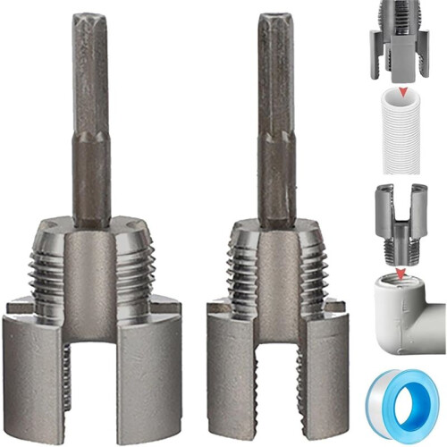 Pipe Threading Tool, Integrated Internal & External Pipe Threading Tool, Pipe Threader Kit for 1/2Inch & 3/4Inch Pipe