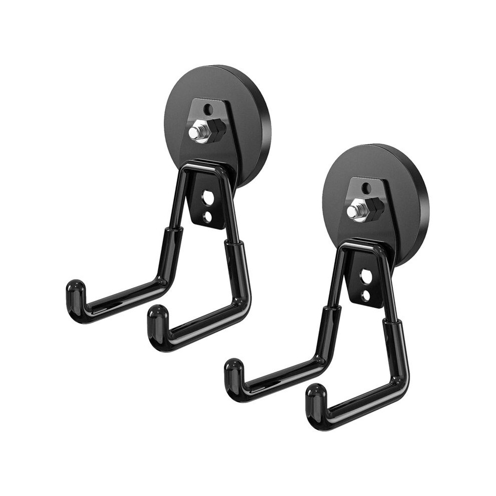 2Pcs Large Heavy-Duty Magnetic Garage Hooks Anti-Scratch Rubber Coating Ideal For Garage, Workshop, Tool Cart, Outdoor 4713540898131