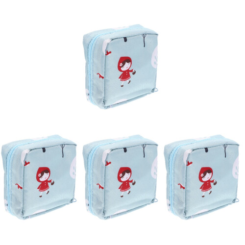 4Pcs Sky-Blue Compact Tampon Holder Portable Multi-Function Period Bag 1