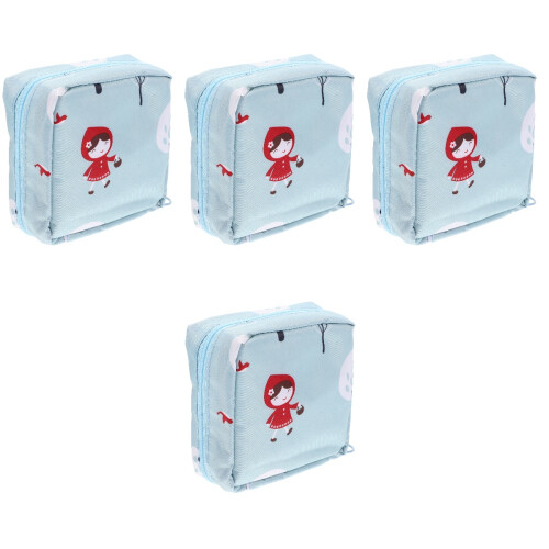 4Pcs Sky-Blue Compact Tampon Holder Portable Multi-Function Period Bag 2