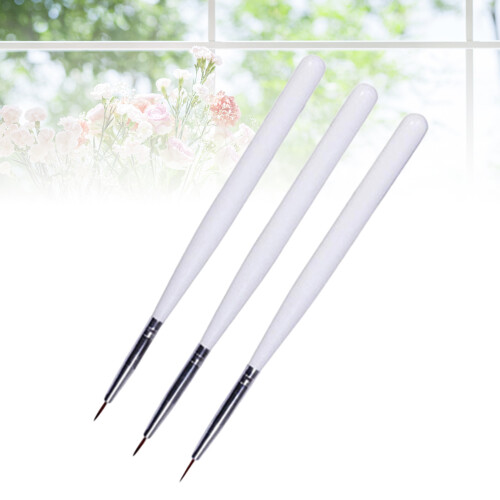 3Pcs Polish Brush Tool Nail Art Design Set White Tip Pens 2