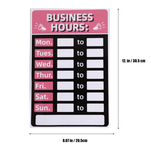 Business Hours Self-Adhesive Rewritable Open Sign Sticker Random Style 1