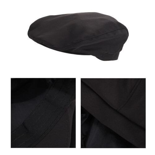 Sombrero De Cocinero De Algodón Negro Para Hostelería 2