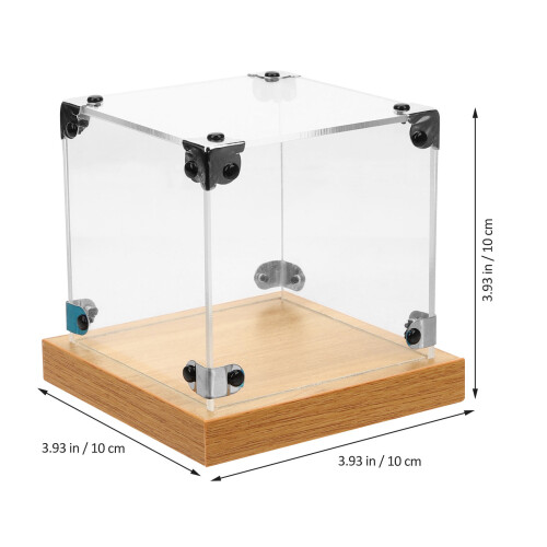 Clear Wooden Acrylic Display Box for Figurines Model Protection 1