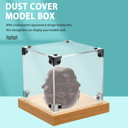 Clear Wooden Acrylic Display Box for Figurines Model Protection 2