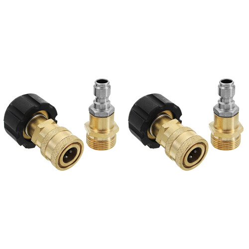 4X High Pressure Washer Foam Washing Machine M22 Threaded Nozzle Quick Connect Connector