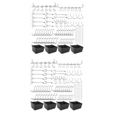160 Piece Pegboard Hooks Assortment with Pegboard Bins, Peg Locks, for Organizing Various Tools for Kitchen Room