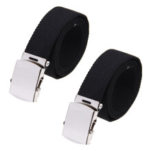 2X Cloth belt waistband Band Belt Black Men 38mm