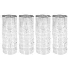 40 StüCk Runder Edelstahl-Tortenring Tower Pie Kuchenform Backwerkzeuge Perforierter Kuchen Mousse Ring, 8 cm
