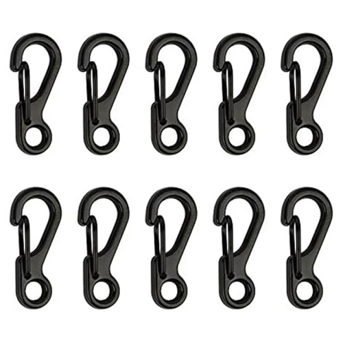 Alloy Carabiner Clip Tiny Spring Snap Hook Carabiners for Backpack Keychains Accessories(Black)